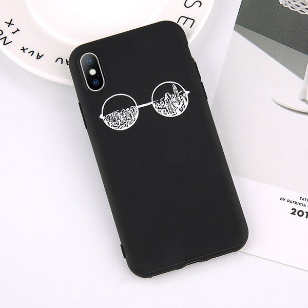 Phone Case For iPhone 6 6s 7 8 Plus X XR XS Max Fashion Cartoon Planet Simple Painted Soft TPU