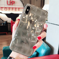 Diamond Texture Case For iPhone 6 6s 7 8 Plus X XR XS Max Soft Phone Cover